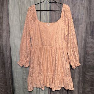 Lauren Conrad Pink lace dress sz L